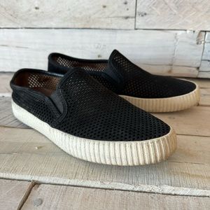 Frye Black Suede Perforated Slip On Women’s 7.5